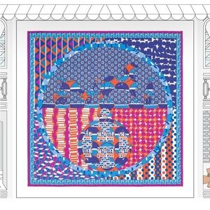 Hermes Ex-Libris en Cravates Silk Scarf 36x36